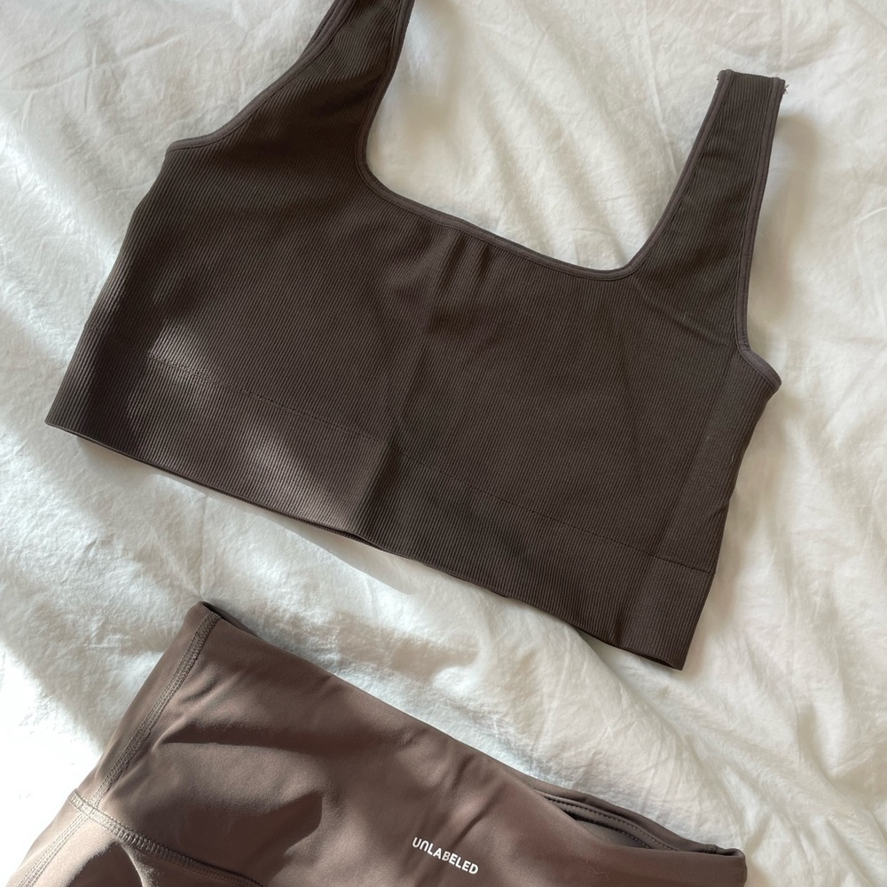 UNLABELED • bra + biker shorts set